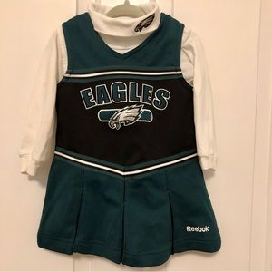Eagles cheerleader outfit, toddler size 18 months